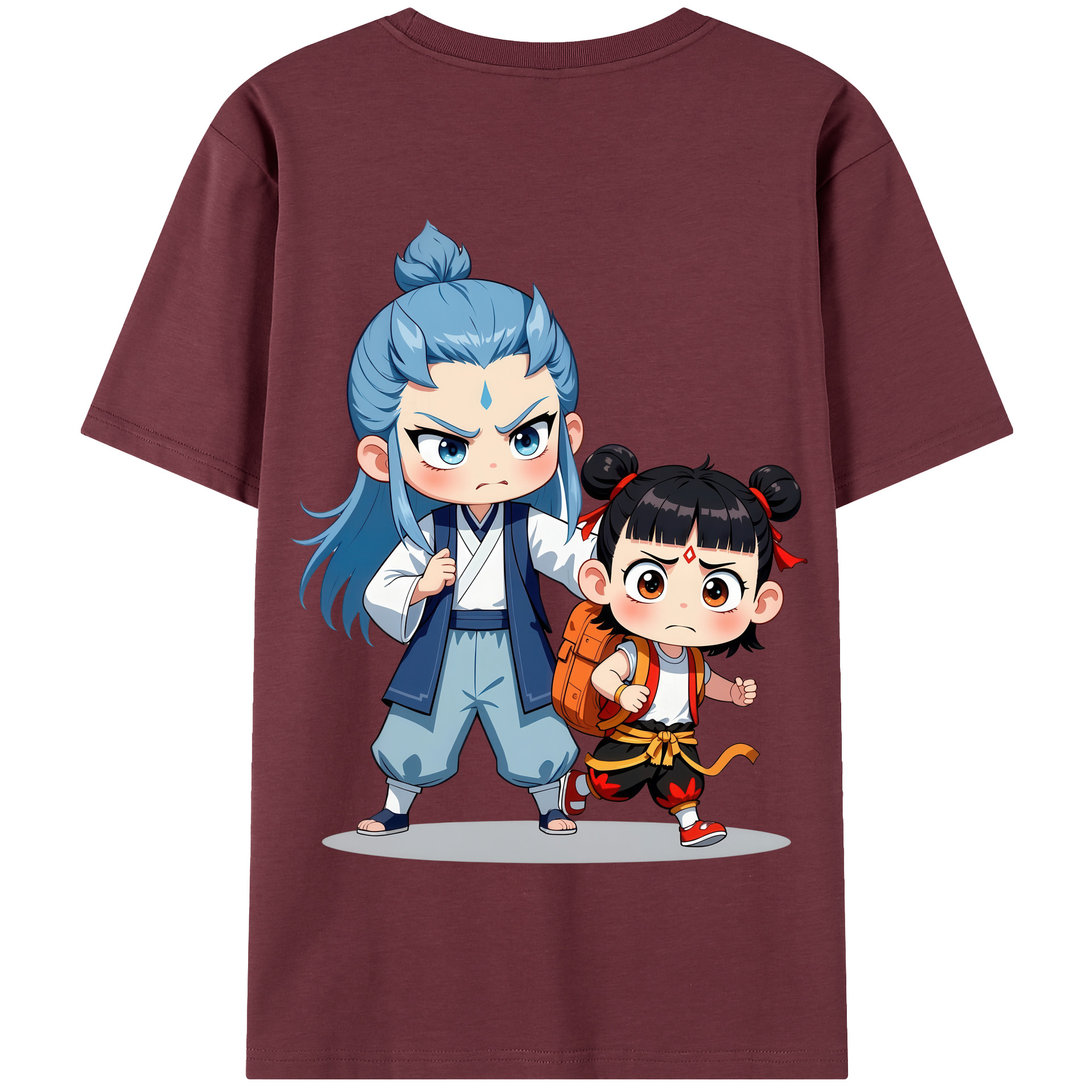 （画像用） Ne Zha 2 ナタ 魔童の大暴れ 綿100％半袖Tシャツ（背面プリント）